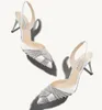 Italien Aquazzura Gatsby Slingback Frauen Sandalen Schuhe Kristall Wirbig Stragengut Higheas Pointy Toe Party Kleid Lady Pumpe Elegant Gehen EU35-43 mit Kasten