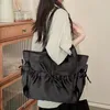 TOTES LOLITA KAWAII JK SAG Girls Pearl Light Wrinkle Bowknot épaule Femmes 2024 Bourses et sacs à main au lycée japonais