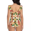 Donne da bagno femminile Donne da nuoto con costume da bagno di Natale Gingerbread femmina Bikini spingendo su costumi da bagno sexy monokini sexy