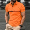 Männer Polo Shirt Fashion Fun Letter Print T -Shirt Casual Button Sommer atmungsaktiven Business -Kleidung Herren Kurzarm Top 240430