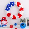 Fleurs décoratives Independence Day Garland Patriotic USA Flag Flag Wreath Stars Decoration for Front Door Mur