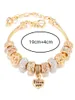 Strand 1pc Elegante lega fai -da -te Love Grande buca Bracciale da donna in rilievo