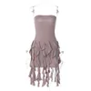 Roupas femininas Tubo de estilo de estilista de mola de mola Top Tavel Tassel vestido de bainha sexy 859