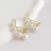 Boucles d'oreilles étalon exquise Imitation blanche Perle String Earclip Oreille d'oreille pour femmes Sweet Simple Temperament Bijoux Girl Valentin pour la Saint-Valenti