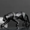 Dekorative Objekte Figuren Bronzer Highlighter Panther Statue Tier Figur abstrakter Geometrischer Stil Harz Leopard Skulptur Home Office Desktop Dekorat