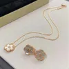 Designer Earrings 4/four Leaf Clover Charm High quality Plum Blossom Necklace Bracelet women 925 sterling silver Rose Gold White Fritillaria Clavicle chain Jewelry