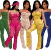 Mode spets jumpsuit rem full längd rompers kvinnor jumpsuit mager spets bodysuit romper utan pannband d988233820