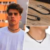 Collares colgantes Fashion Boade Choker for Men Boys Cool Cool S acero inoxidable Beads Beads Regalo de cuello para novio marido papá