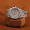 Anpassad märke Full Iced Out High Quality Luxury Silver Original Hip Hop Men Moissanite Diamond Wrist Watch