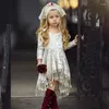 Girl Dresses Long Sleeve Party Dress Gowns Baby Flower Girls Velvet Tassel Fashion Vintage Princess Kids
