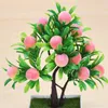 Decoratieve bloemen kunstmatige oranje perzik boom potten bonsai voor kerst Halloween feest ornament Home Living Room Desktop Decor Fake