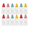 Conjuntos de utensílios de jantar 12 PCs Tempero Shaker Molho Bottle Bottles Bottle Garrafs Small Condiment Garrafs Mini Travel