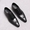 Chaussures habillées hommes noirs brun printemps de haute qualité authentique cuir formel de mariage classique maritime de mariage Sylemi
