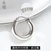 Hoopörhängen Weiyue S925 Sterling Silver Overized Bold Women's Ear Buckles Metal Retro Party Jewelry Gifts