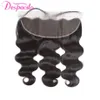 Body Wave 13x4 Spets Frontal Human Hair Brazilian HD Front Endast 4x4 Transparenta stängningar PRE PLUCKED Remy 240419