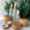 Bouteilles de rangement recyclées 10 g de cheveux lèvres sérum pot cosmétique Jar Luxury Bamboo Aluminium Continier avec crème pour les yeux intérieure