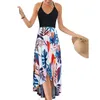 Casual Printed Summer Long Dresses For Women Elegant Pretty Slim Womens Sexy Backless Vintage Female Clothing 240426