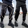 Pantalon masculin Cargo réfléchissant 2024 Hip Hop Joggers décontractés pantalons multi-poches pantalon de streme