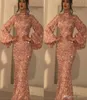 Vintage Rose Gold Robes de soirée sirène Sirène formelle Robe de bal de fête à manches longues Afraic Girl Deep Pageant Prom DRSESES MADE MADE PLUS 6613617