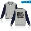 Мужские толстовины новейшие Don Bomb T Syrian Print Fashion Hip Hop Baseball Jacket Мужские женщины повседневные куртки с длинным рукавом