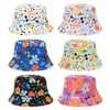 Berets Bocca Flower Printing Enfants Beaut Hat Girls Girls Kids Fisherman Chapeaux Bohemian Style Panama Cap Double côtés Summer Summer Outdoor