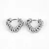 Hoop Earrings 1 Pair Of Stainless Steel Cast Twisted Fried Dough Twists Heart-shaped