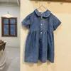 Ensembles de vêtements 2024 Summer en denim pour enfants Bébé garçons à manches courtes Short 2pcs Set Kids Girls Robes décontractées Brother Sœur