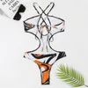 Dames badmode vrouwen één stuk micro driehoek verband bikini bikinis zomer print strand zwempak vrouwelijke dames vakantie