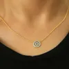 Pendanthalsband 2024 NYA 925 Sterling Silver Evil Eye Hamza White Blue AAA CZ Womens Lucky Eye CZ Pendant Necklace Cute Girl Fashion Jewelry Q240430