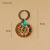 Dekorativa figurer Miamor Mini Tree of Life Dream Catcher Keychain bil Key Decoration Accessories Barn School Bag Hanging Pendant Gift