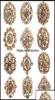 Pinos broches jóias 24pcs Crystal Rhinestones Women Bridal Bridal Gold Broche para Kit de buquê de casamento DIY DHCDN2034125