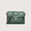 Quality High Womens Bag 2024 Soft Leather Embroidered Small Square Casual Versatile One Shoulder Diagonal Cross