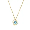 Pescoço sem pescoço para mulher Swarovskis Jewelry Versão alta de alto colar de coração azul