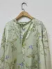 Blouses feminina Mulheres de seda Camisa de cetim estampa floral