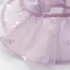 Vêtements de vêtements pour chiens Summer Cat mince Jupe Princesse légère Tulle floue bord rose robe violette PET L3635