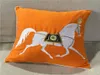 Broderie de luxe core-oreiller de créateur de chevaux blancs orange rouge 45x45cm de canapé coussin toile toile à la maison vende décorative par pi7576322