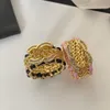 Nie verblassen Brand Doppelbrief Ring Gold plattiert Messing Kupferband Ringe Modedesigner Männer Frauen Hochzeit Schmuck Geschenke Accessoire