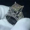 Majestic Sensation Ring 925 Sterling Silver Pave Configuración de diamantes CZ Anillos de boda de compromiso para mujeres Joyas 198N