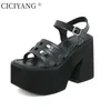 Sandales Ciciyang Gladiator femme été 2024 11,5 cm talons de haut plate-forme grosse powalk chaussures dames faites à la main