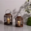 Candele Candele Nordic Vintage Porta di bambù Vintage Antique Lantern Rustic Wedding Decoration Accessori per la casa Porta Bougie Room Forniture Ah50zt