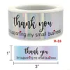Labels Tags Groothandel 1x3inch Holographic Thank You Bag en Box Gift Sealing Sticker Label Rainbow Self Seal Packing Homemade Diy Pa Dhnew