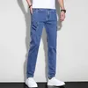 Jeans maschile design casual design denim giunti tratto slip pantaloni maschi comodi pantaloni da gentiluomo in stile classico