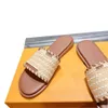 Designer feminino Slippers de couro Fashion Slippers Flipers Flato de Bottom Summer Beach Sandals Designer New Women's Casual Slippers1709419
