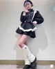 Werkjurken Japanse rojita harajuku zwarte punk mijn meisje gotische stijl schattig pak dameskleding rits zipper lange mouwen jas en rokken