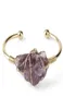 Kamień naturalny Bransolety Mankiety Miedziane Bracelety dla kobiet złota w kolorze w kolorze nieregularny kryształowy kwarc dla dzieci biżuteria 3993950