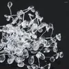 Fleurs décoratives 50 pcs acrylique blanc transparent en cristal Branches de bourgeon bricolage fleur artificielle pour la fête de mariage