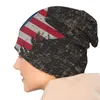Berets Happy July Bonnet Hats Stars und Vintage USA Flag -Strickhut Hip Hop Outdoor Schädel