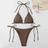Frauen Badebekleidung 2pcs/Set Sommer Badeanzug Chic Sexy Dreieck Top Tanga Bikini Set Skin-Touch Frauen