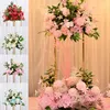 Decoratieve bloemen kunstmatige retro zijden rose hydrangea pioen boeket bloem arrangement pography prop bruiloft feest huis decoratie