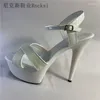 Scarpe eleganti rnckksi Super High Heel Ladies 15cm zeppe sandali Donne Summer Peep Toe Fashion Beach Guigui Lady Formale